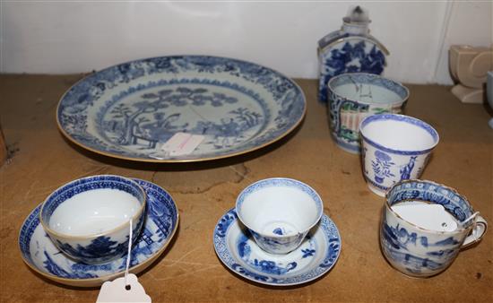 Small collection of Chinese blue and white wares (a.f.)